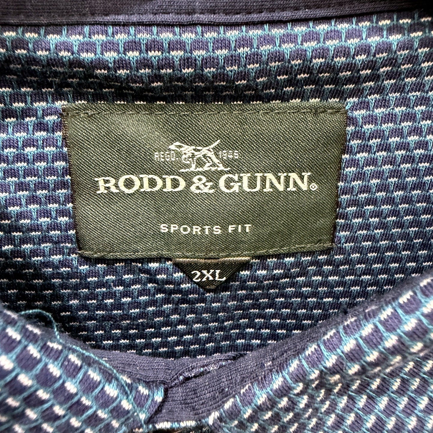 Rodd & Gunn Mens Striped Polo Shirt Navy Blue Cotton Sports Fit Size 2XL