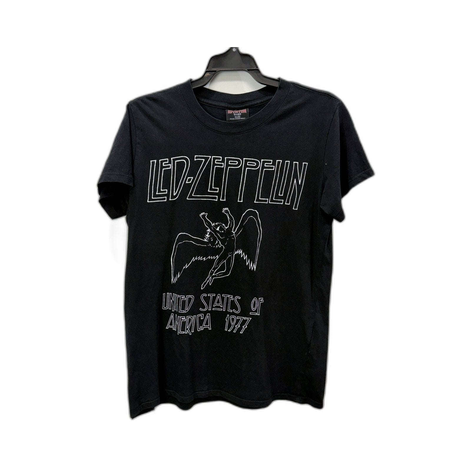 Led Zeppelin Mens Vintage Rock Band Black T-Shirt for Small Size