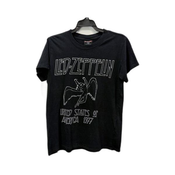 Led Zeppelin Mens Vintage Rock Band Black T-Shirt for Small Size