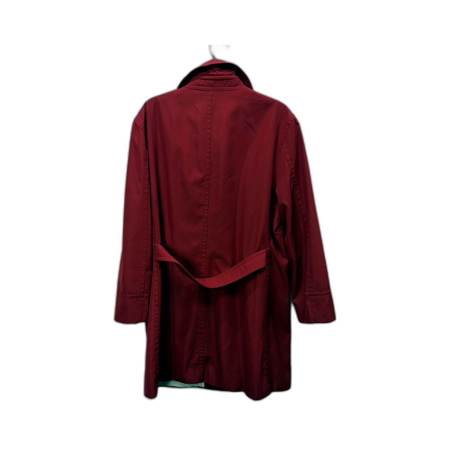Fletcher Womens Burgundy Trench Coat Lightweight Polyester Jacket Size 12