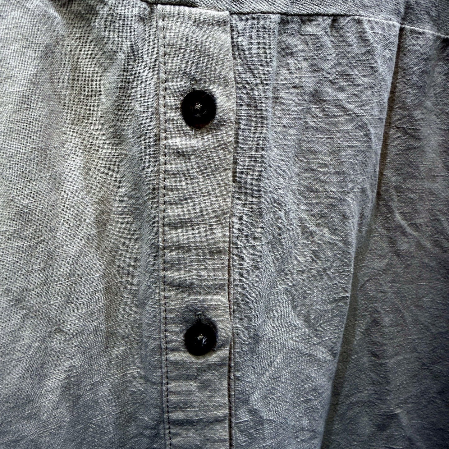 Mesop Womens Oversized Beige Button-Down Linen Shirt by - Size 10