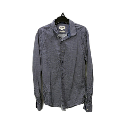 BLAQ Mens Button-Down Shirt Gray Blue Cotton Casual Comfortable Size M