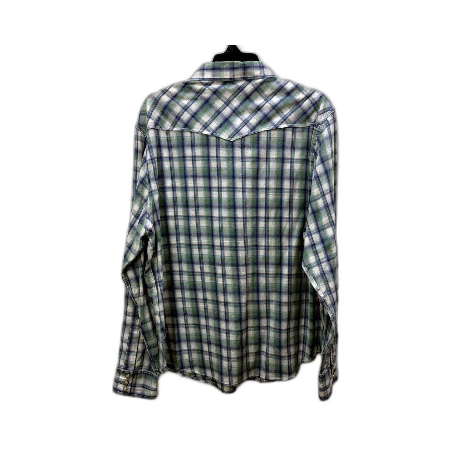 Kenji Mens Plaid Button-Down Shirt Multi Color Casual Cotton Size XXL