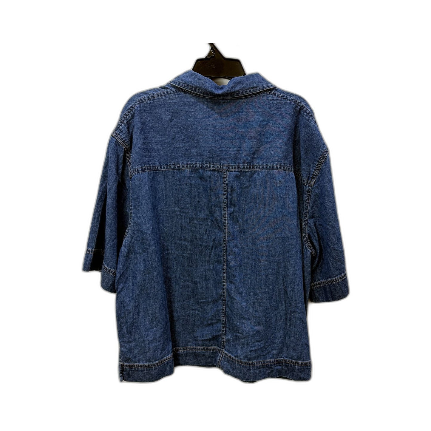 M&S Womens Denim Shirt in Indigo - Regular Fit Size 14 Size 14 Regular