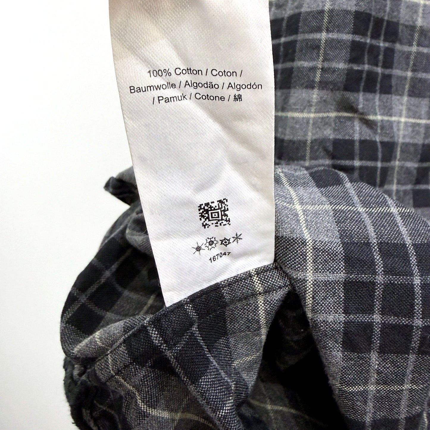 Fred Perry Mens Plaid Flannel Shirt in Black and Gray Cotton, Size L
