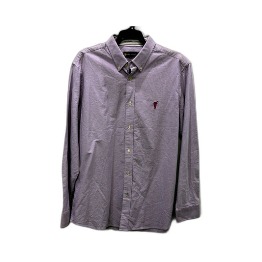 Polo Sport Mens Long Sleeve Cotton Casual Purple Shirt Size L NEW
