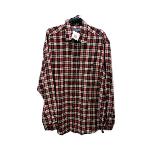Modern Man Mens Plaid Flannel Shirt Multi Color Cotton Button-Down Size L NEW