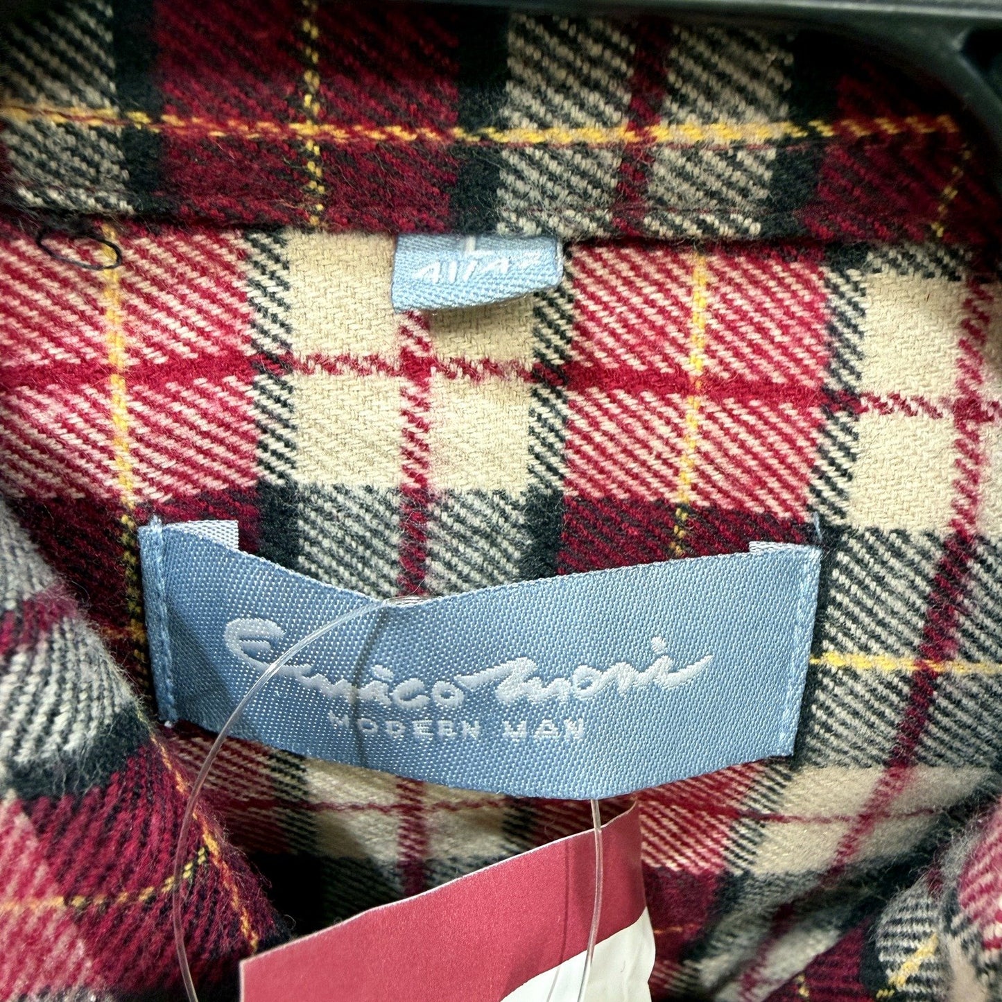 Modern Man Mens Plaid Flannel Shirt Multi Color Cotton Button-Down Size L NEW