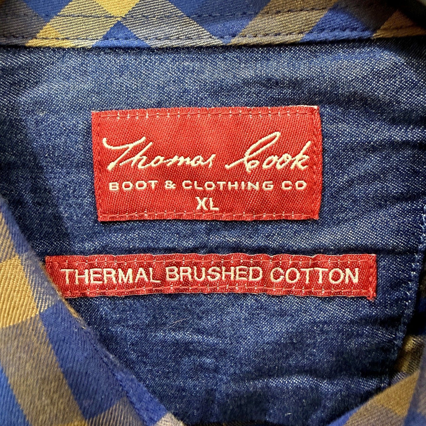 Thomas Cook Mens Plaid Button-Down Shirt Cotton Multi Color Size XL