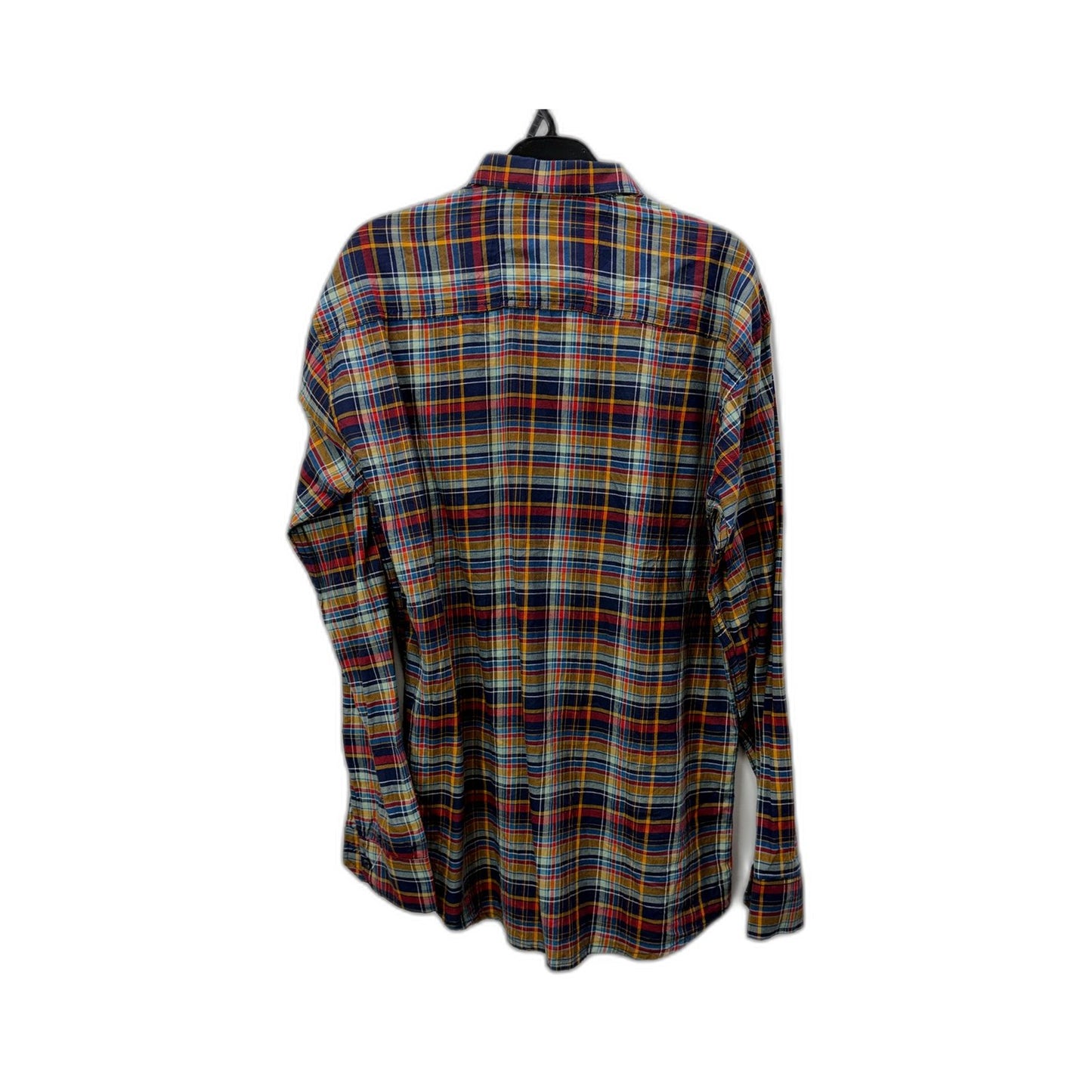 Numero Cotton Mens Plaid Button-Down Shirt Casual Vintage Multi Color Size XL