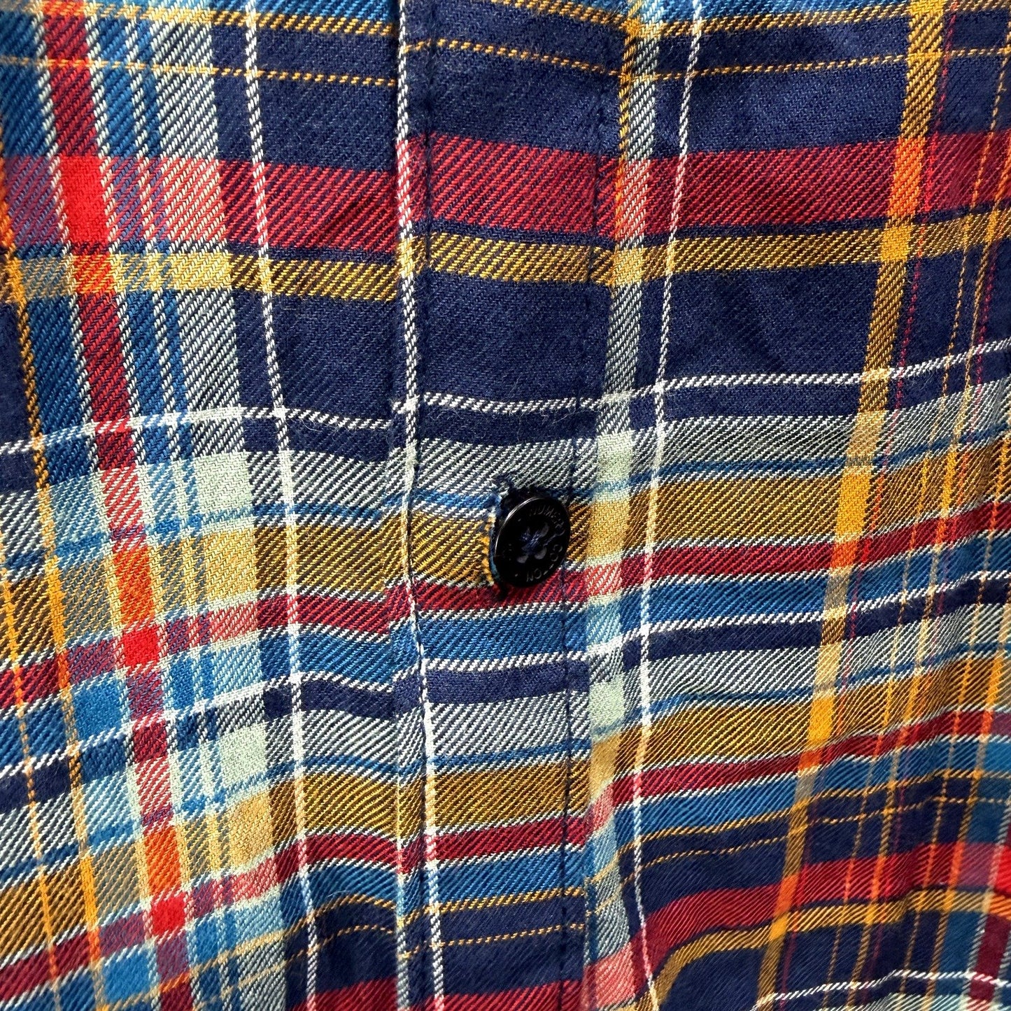 Numero Cotton Mens Plaid Button-Down Shirt Casual Vintage Multi Color Size XL