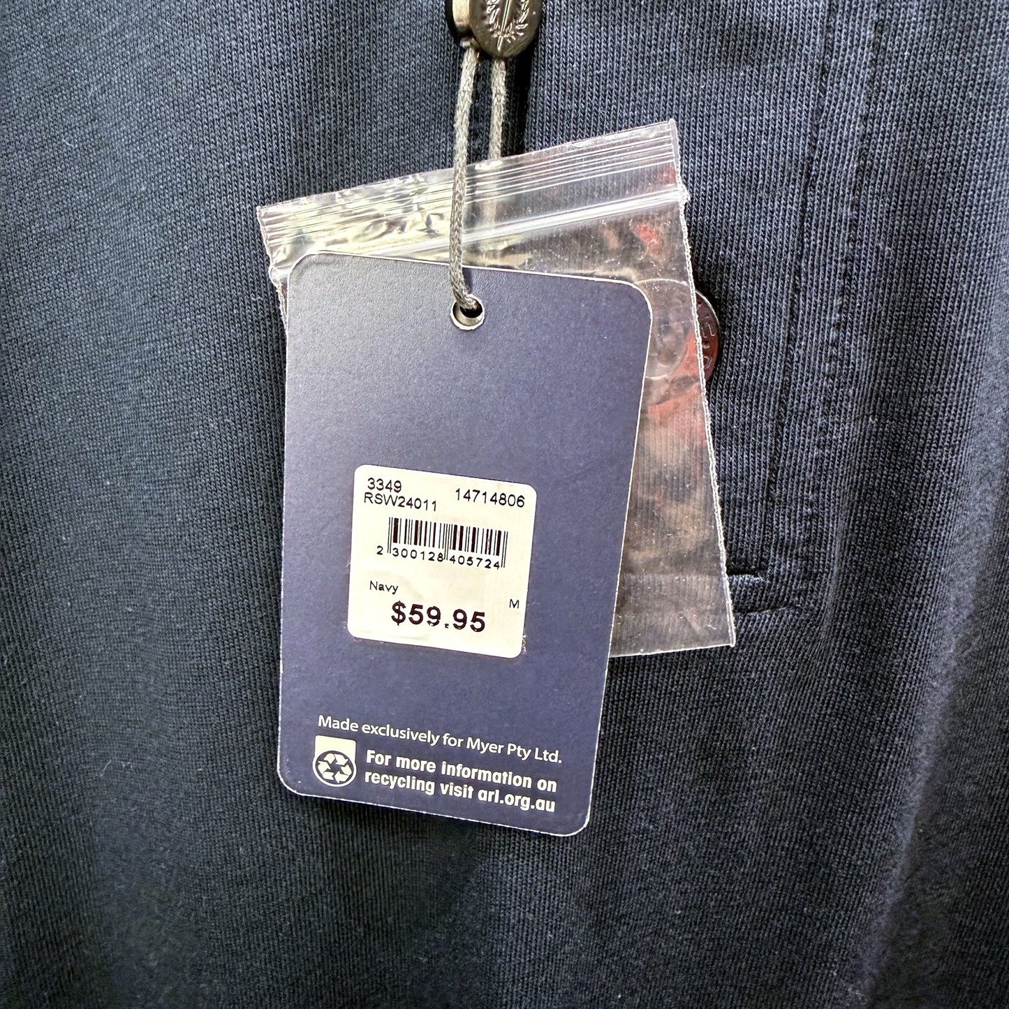 Reserve Mens Navy Cotton Sleepwear Nightgown - Size M NEW