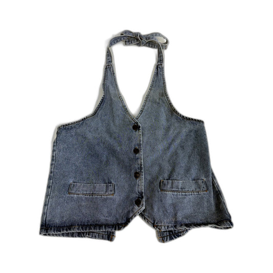 Lioness Womens Denim Bib Overalls Suspender Jumpsuit in Blue, Size S