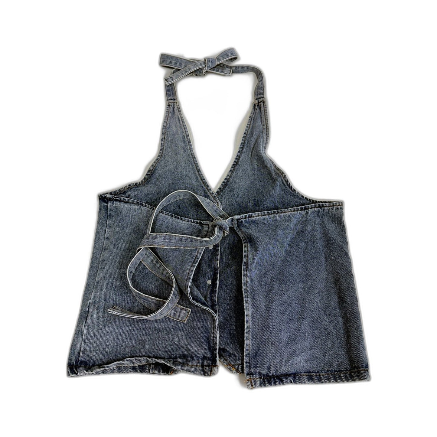 Lioness Womens Denim Bib Overalls Suspender Jumpsuit in Blue, Size S