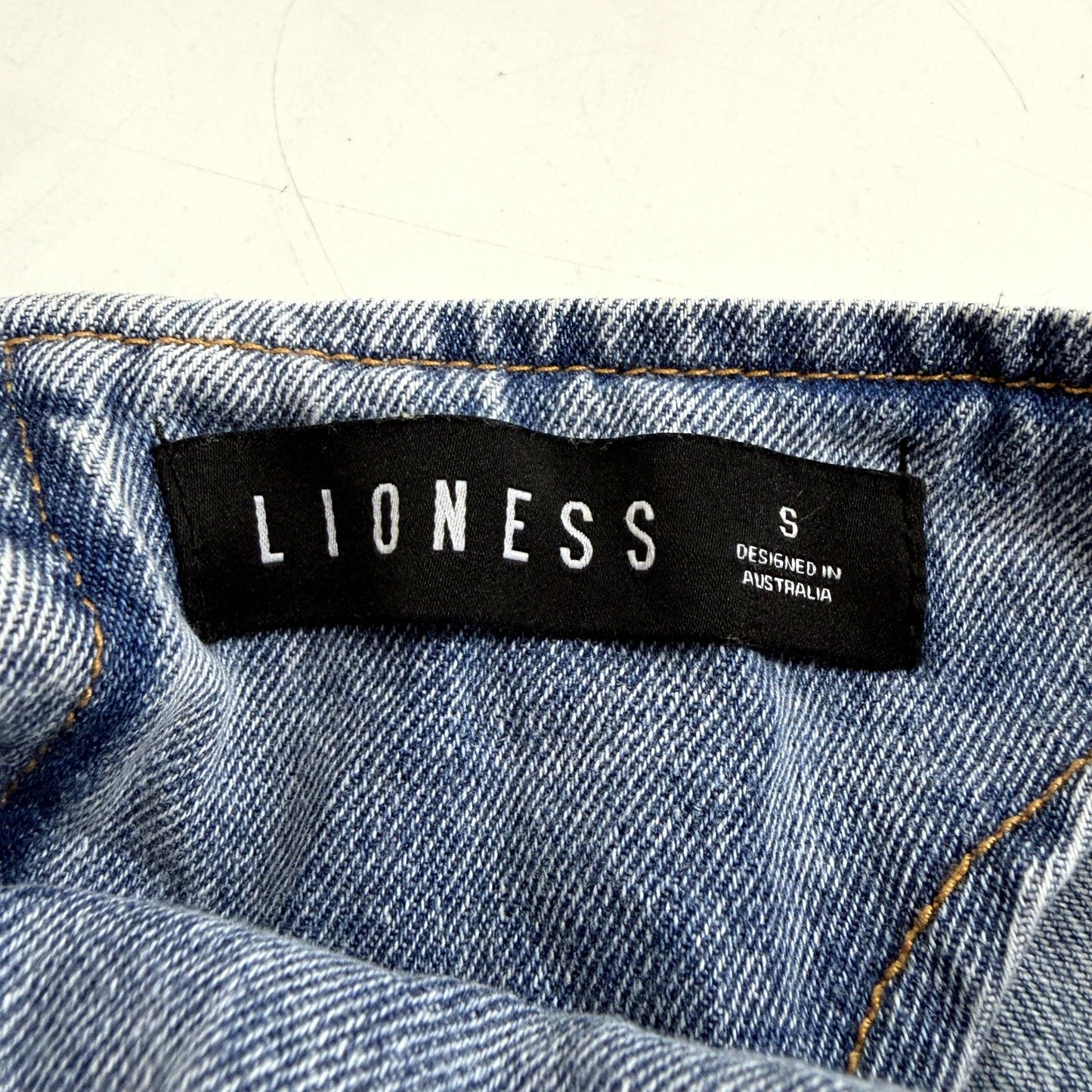 Lioness Womens Denim Bib Overalls Suspender Jumpsuit in Blue, Size S