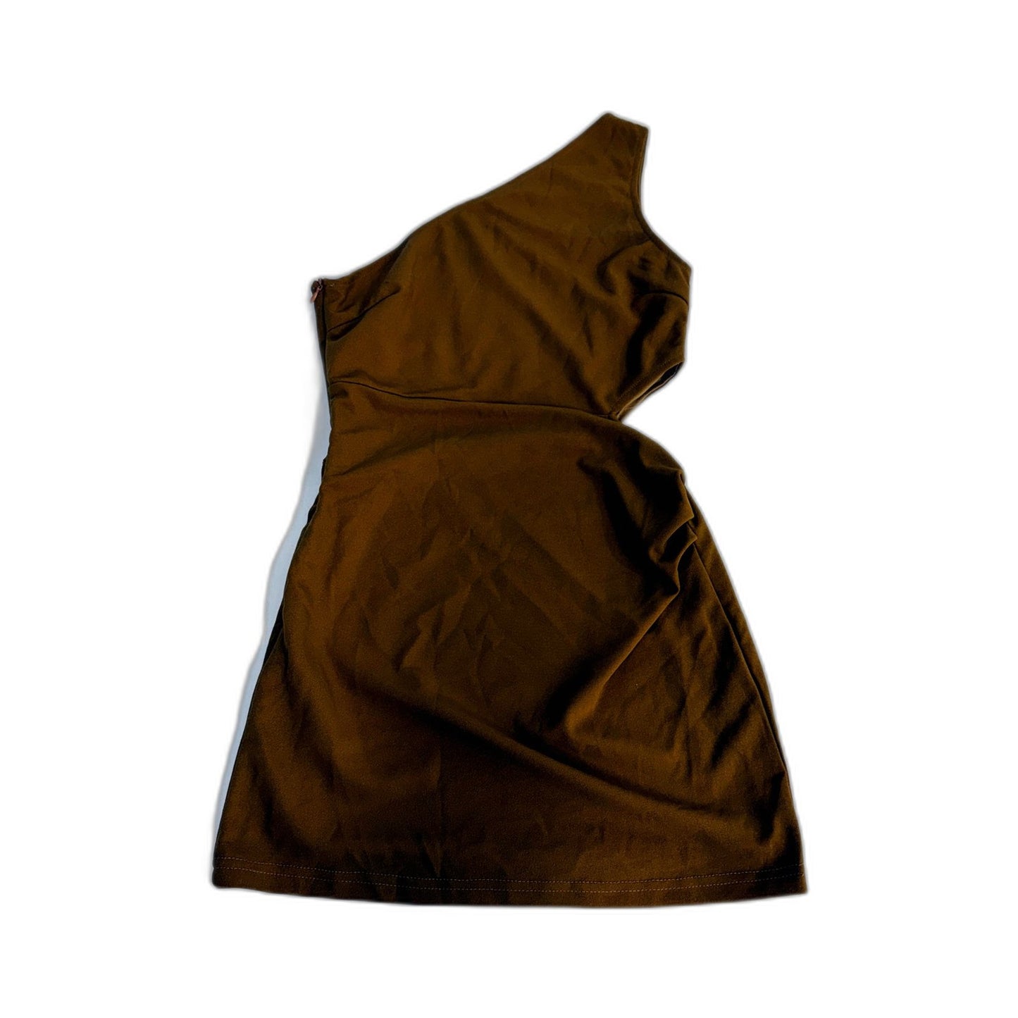 My Girl Womens One-Shoulder Ruched Mustard Yellow Dress in Size 8 by NEW