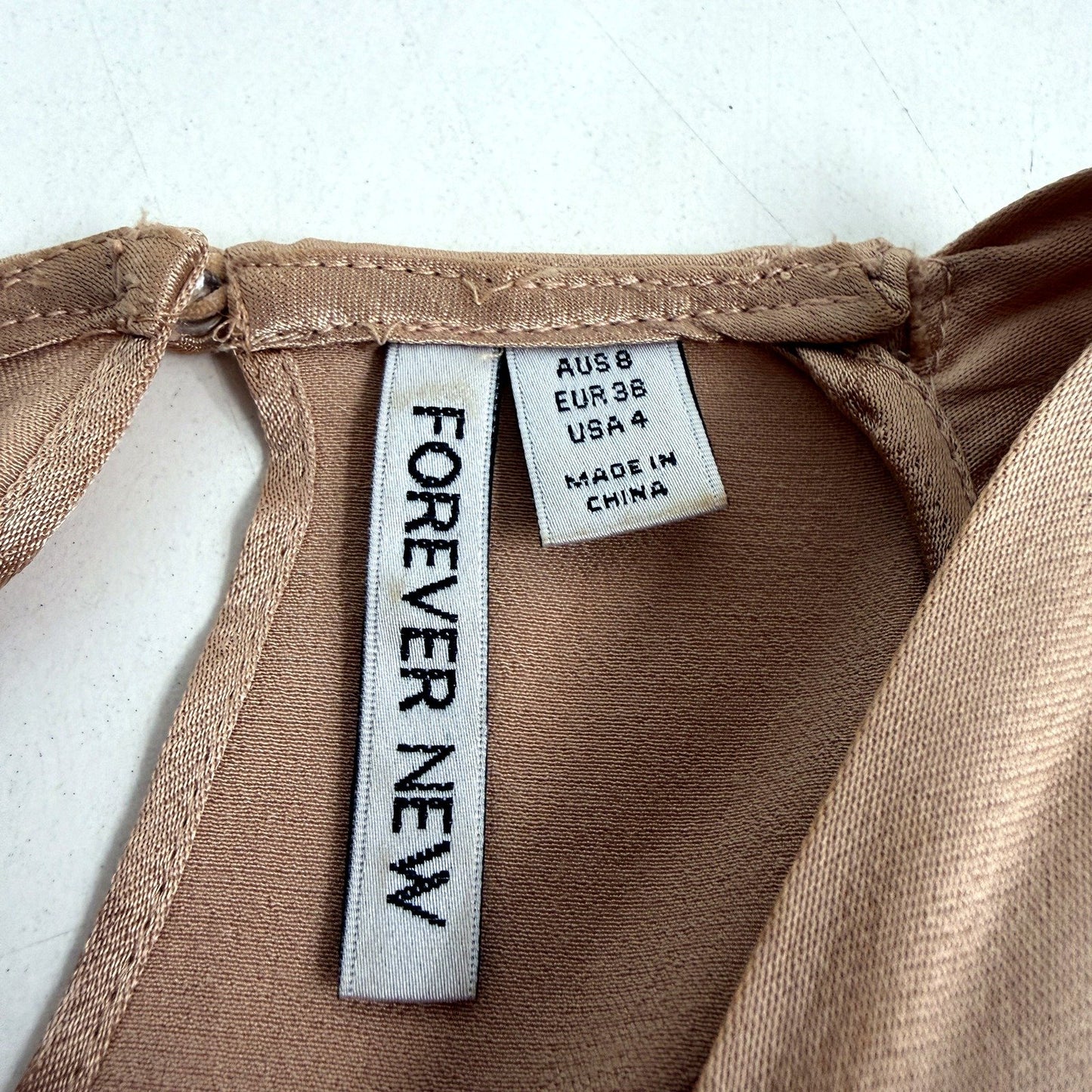 Forever New Womens Halter Top Sleeveless Tan Brown Blouse Size 8