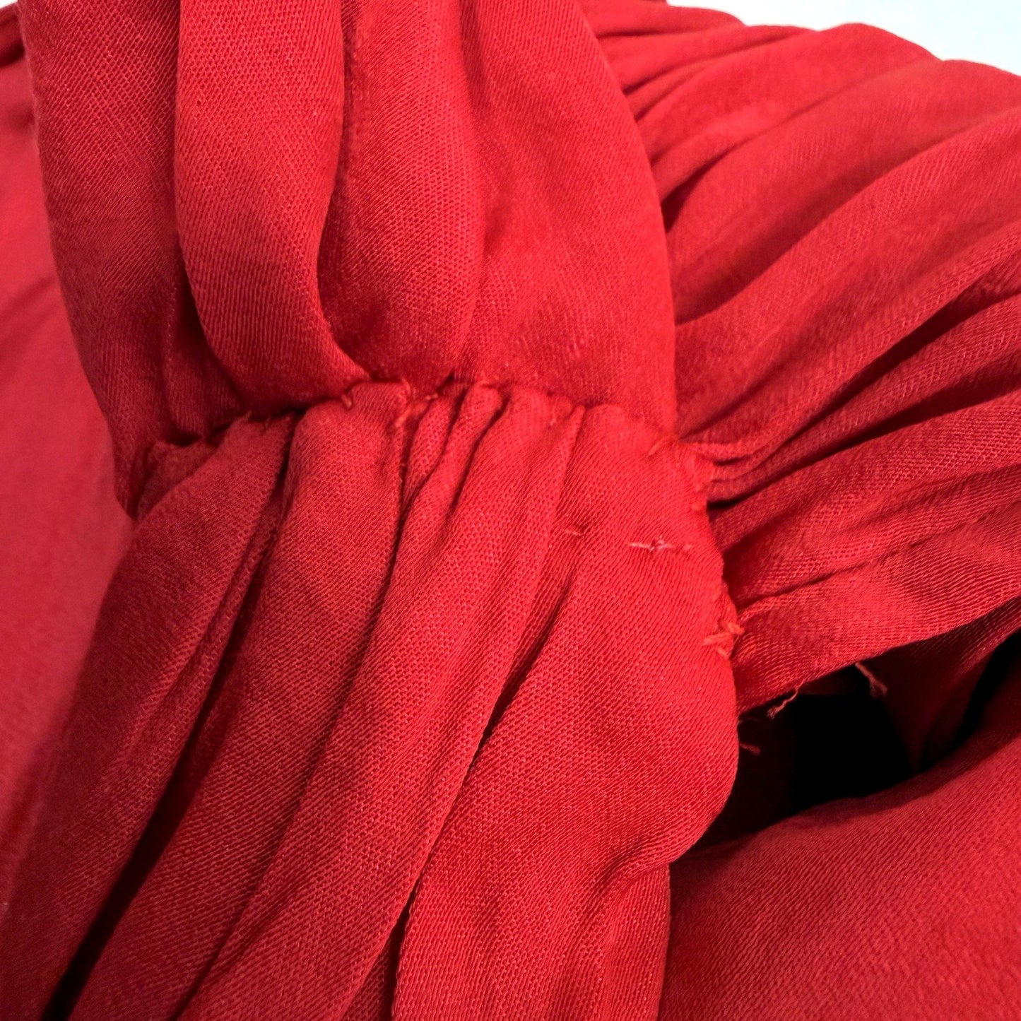 Portmans Womens Halter Top with Smocked Waist and Ruffled Hem in Red Size 8
