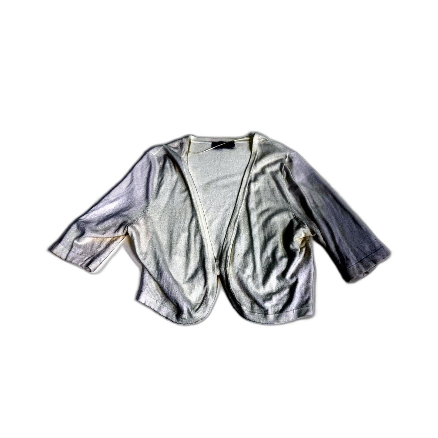 Jacqui.e Womens Knit Cropped Cardigan in White, Size S