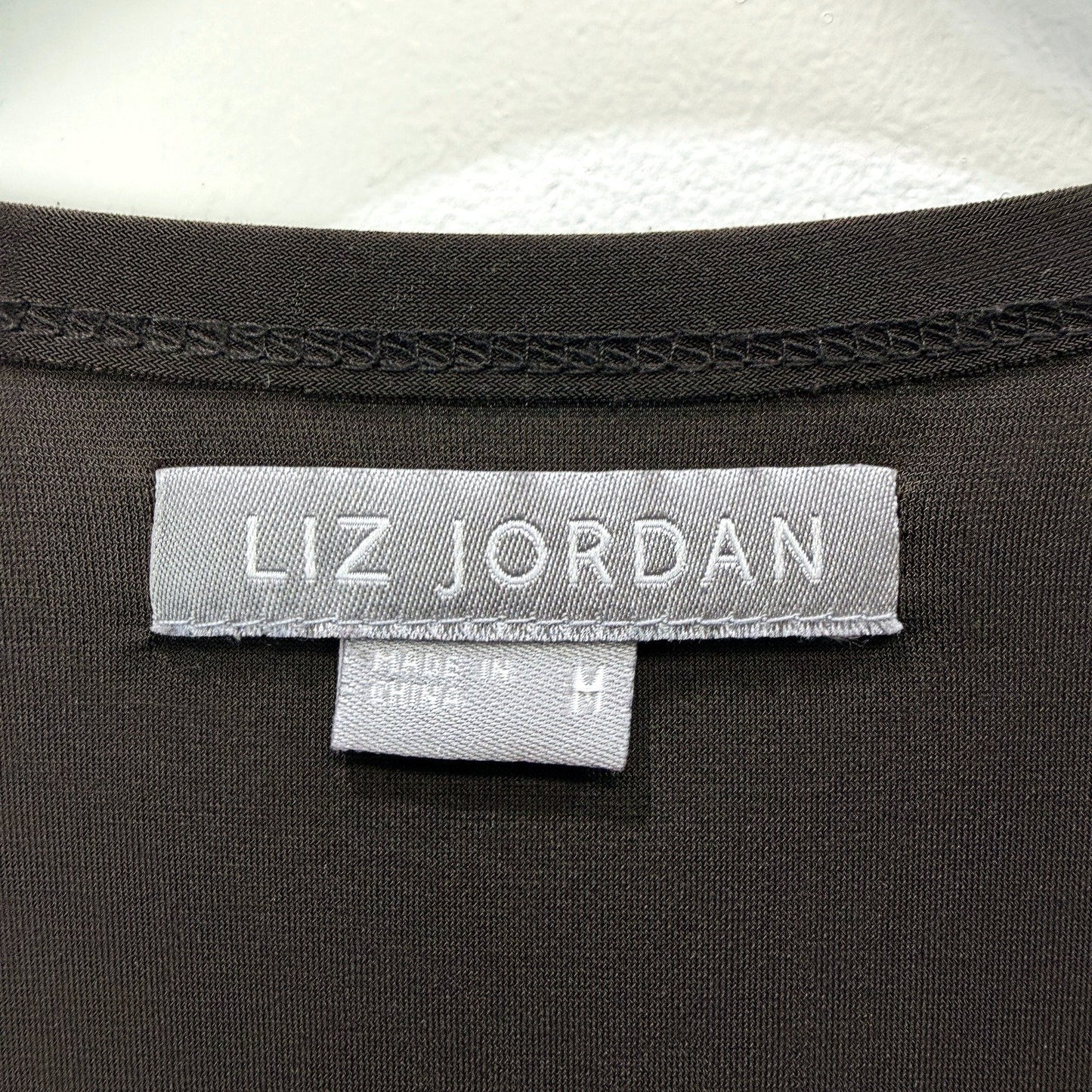 Liz Jordan Womens Tie Front Blouse in Brown, Casual Lightweight Size M NEW