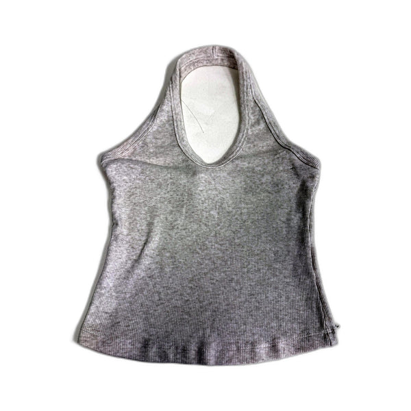 Kookai Womens Ribbed Gray Racerback Tank Top, Size 12