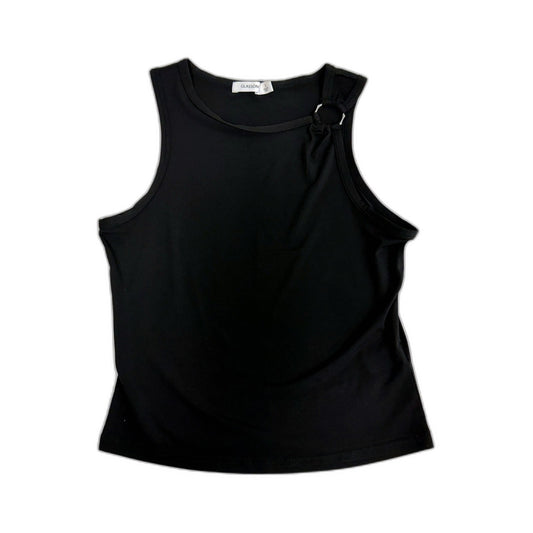 Glasson Womens Sleeveless Knot Tank Top Black Pullover Size L NEW