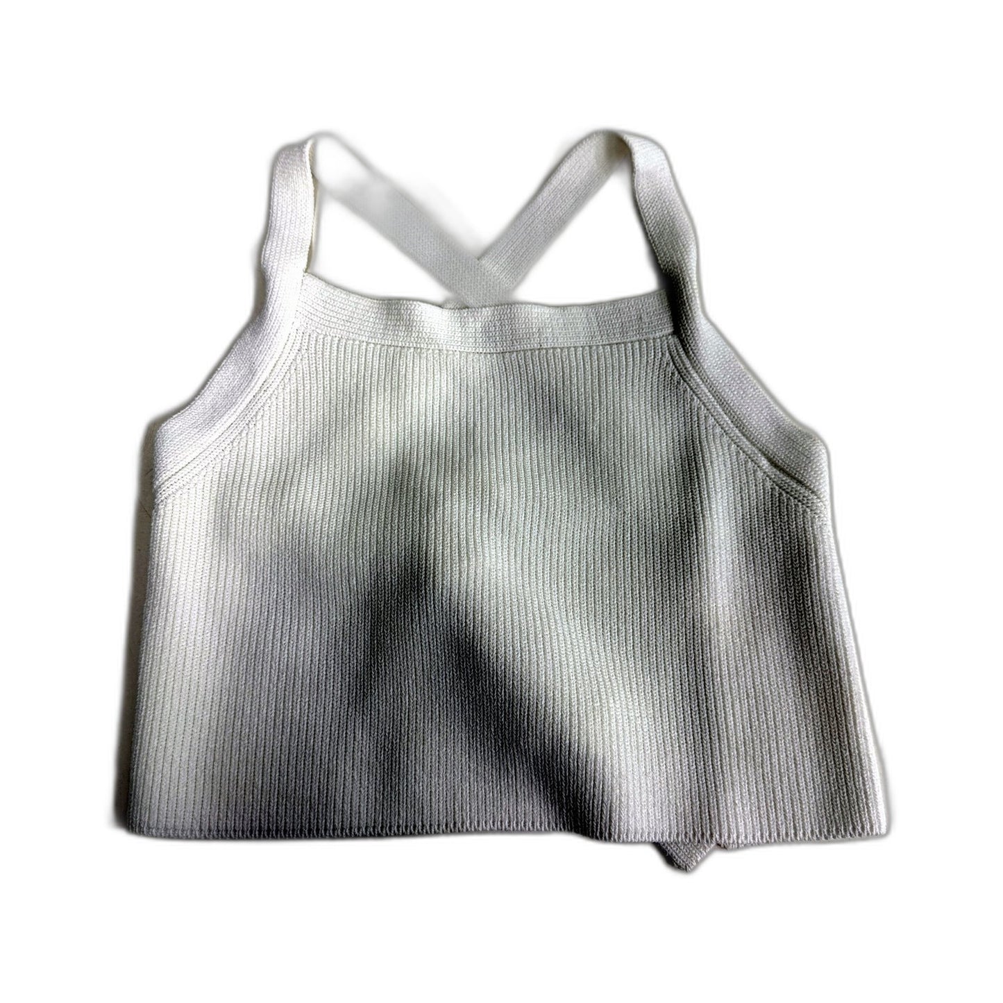Subtitled Womens Lightweight Tie Up Tank Top Casual Sleeveless White Blouse Sz L