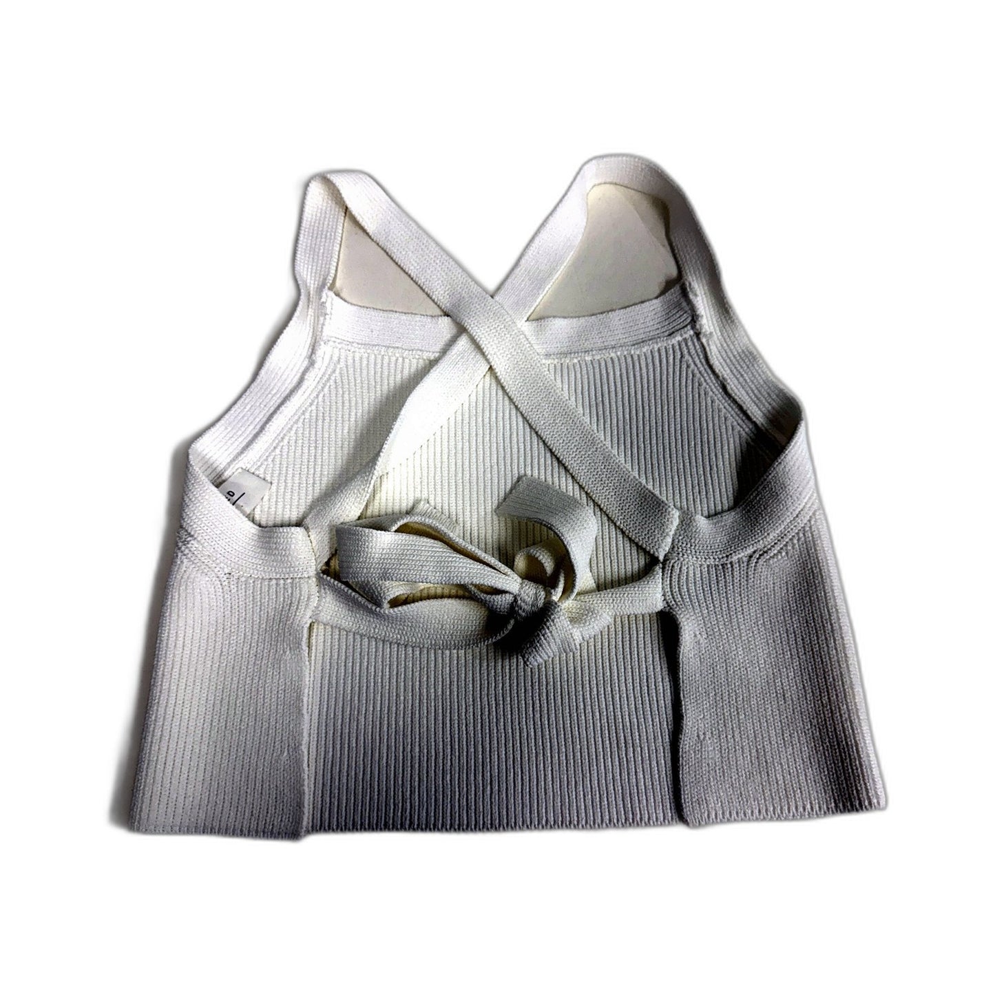 Subtitled Womens Lightweight Tie Up Tank Top Casual Sleeveless White Blouse Sz L