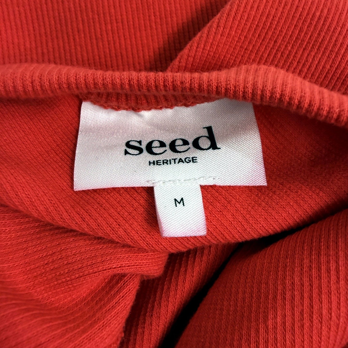 Seed Heritage Womens One-Shoulder Ribbed Top in Red, Size M
