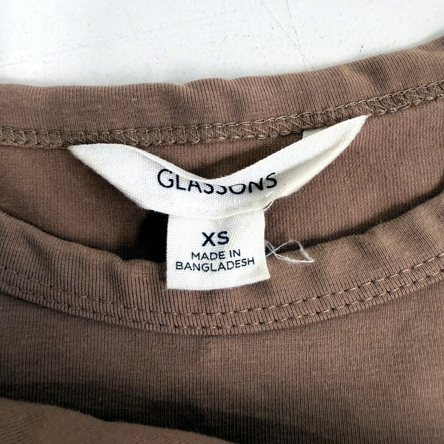 Glassons Womens Organic Cotton Elastane Crop Top in Brown, Size XS