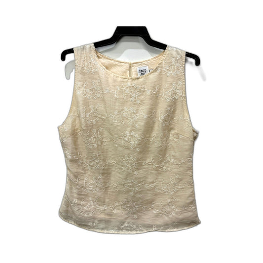 Princess Polly Womens Floral Embroidered Sleeveless Top in Beige, Size 12