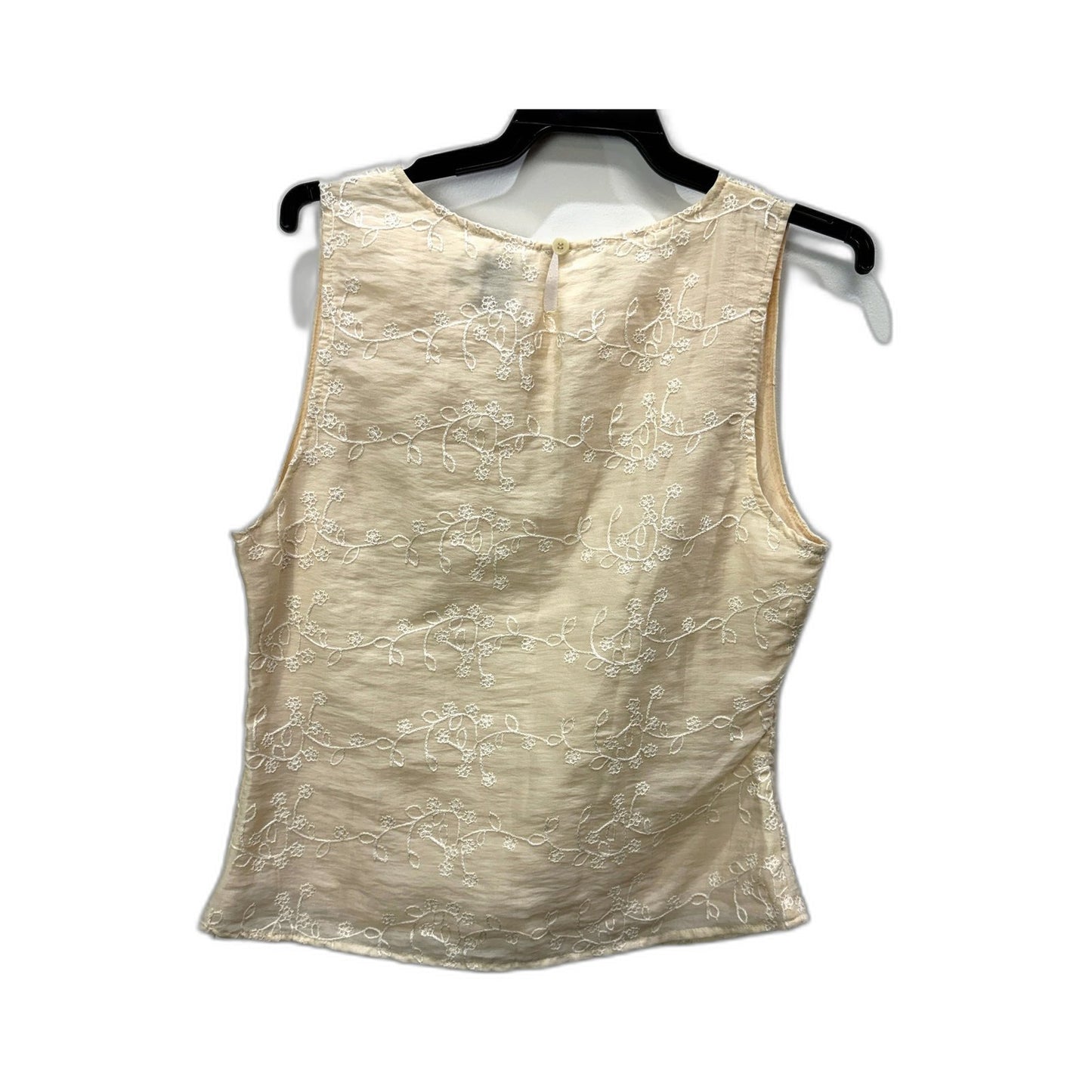 Princess Polly Womens Floral Embroidered Sleeveless Top in Beige, Size 12