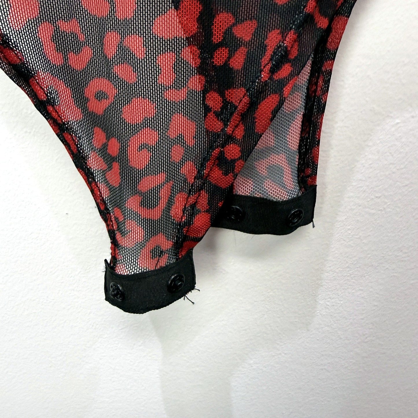Cotton On Womens Leopard Print Bodysuit Long Sleeve Red Black Size XS/PP