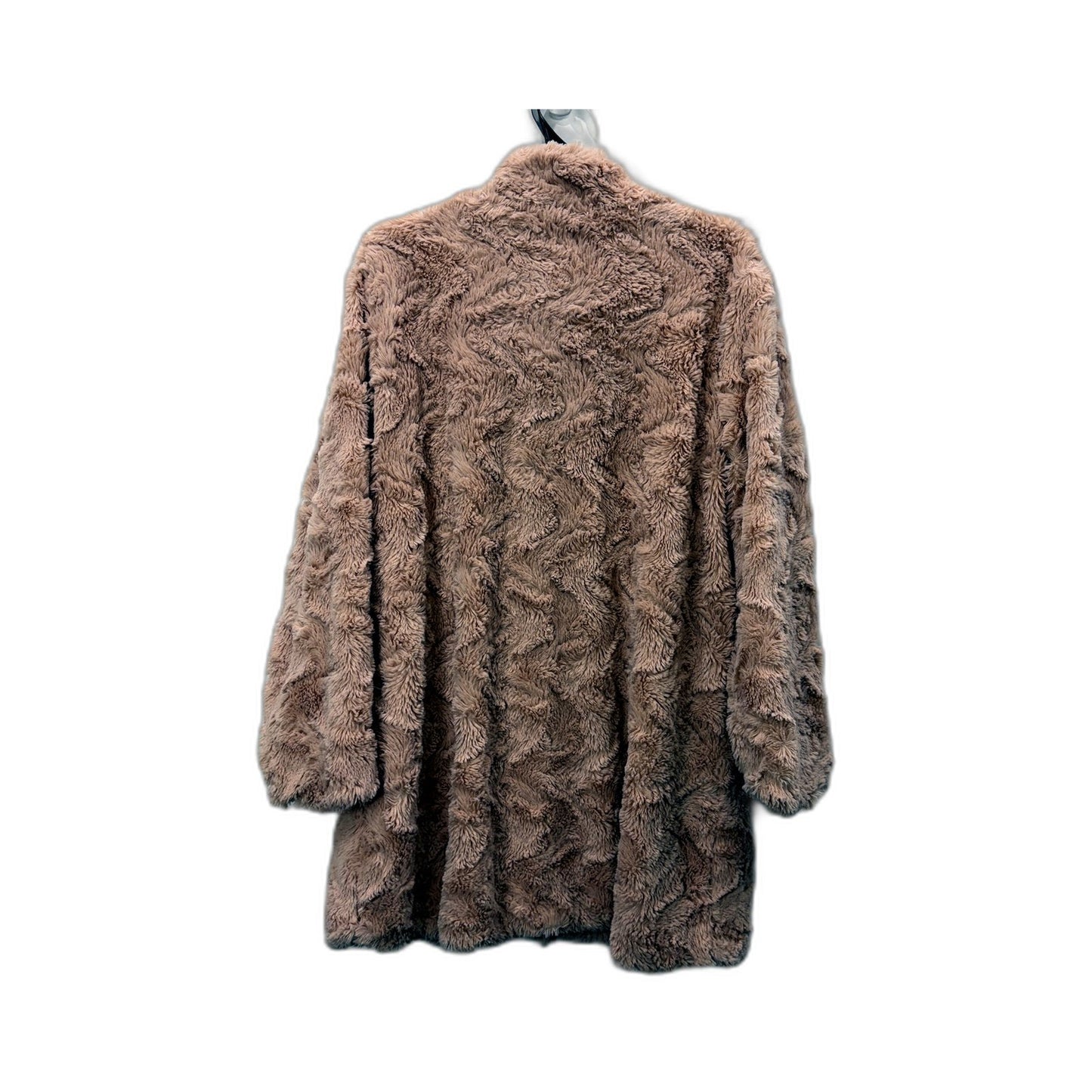 Rockmans Womens Faux Fur Coat - Fuzzy Warm Pink Winter Jacket, Size 16