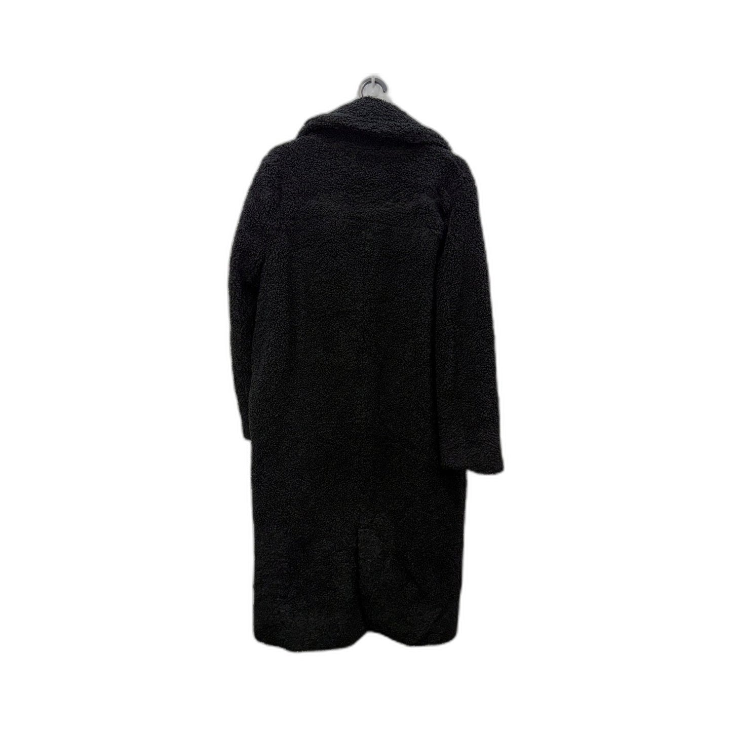 Decjuba Womens Plush Fuzzy Oversized Teddy Coat in Black, Size M