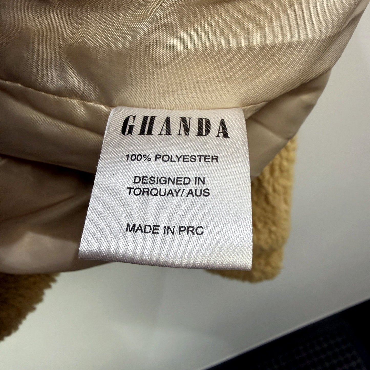 Ghanda Womens Teddy Coat Pullover Sweatshirt Sherpa Fleece Tan/Brown Size XS/S