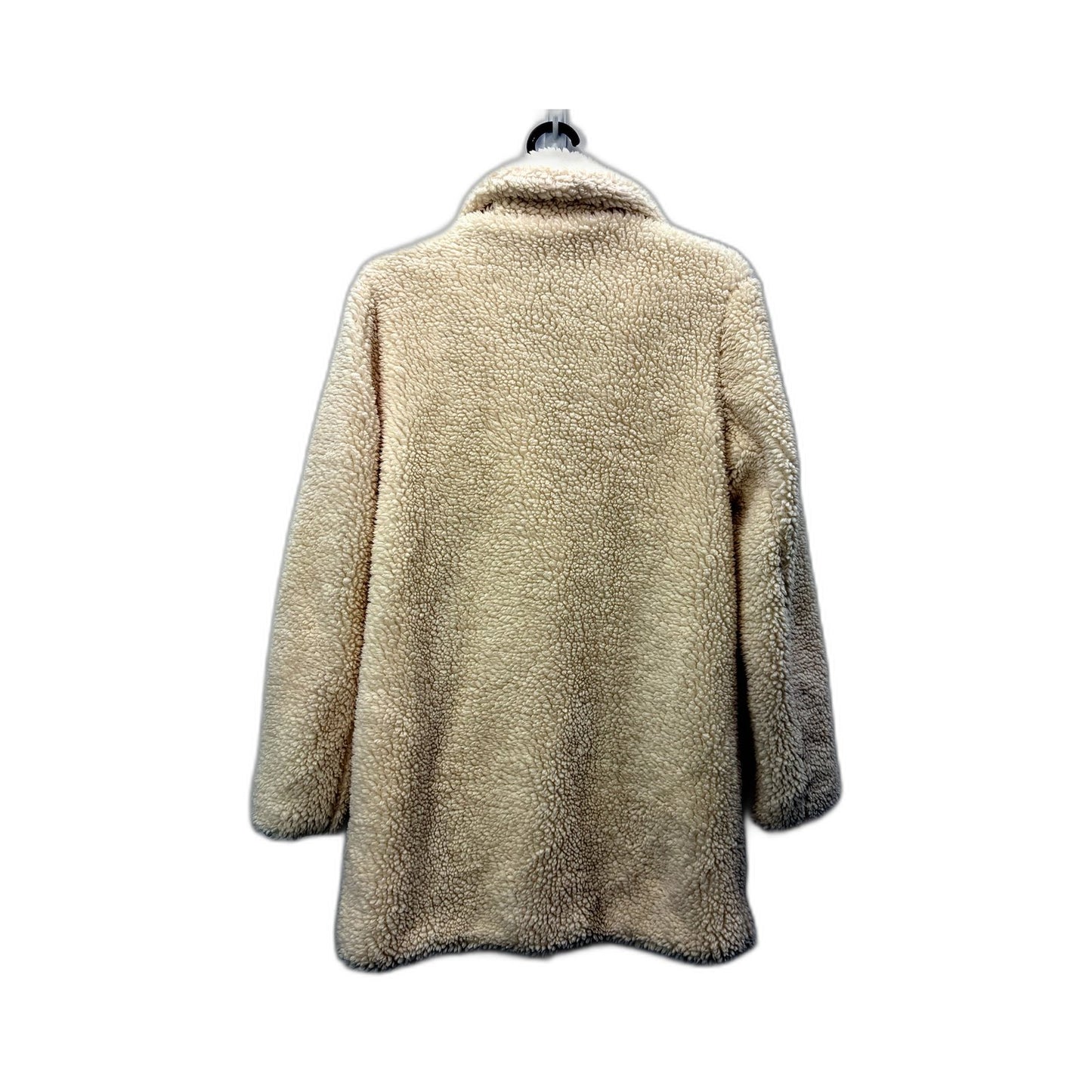 Esther & Co Womens Faux Fur Jacket Casual Warm Outerwear Cream Size 8