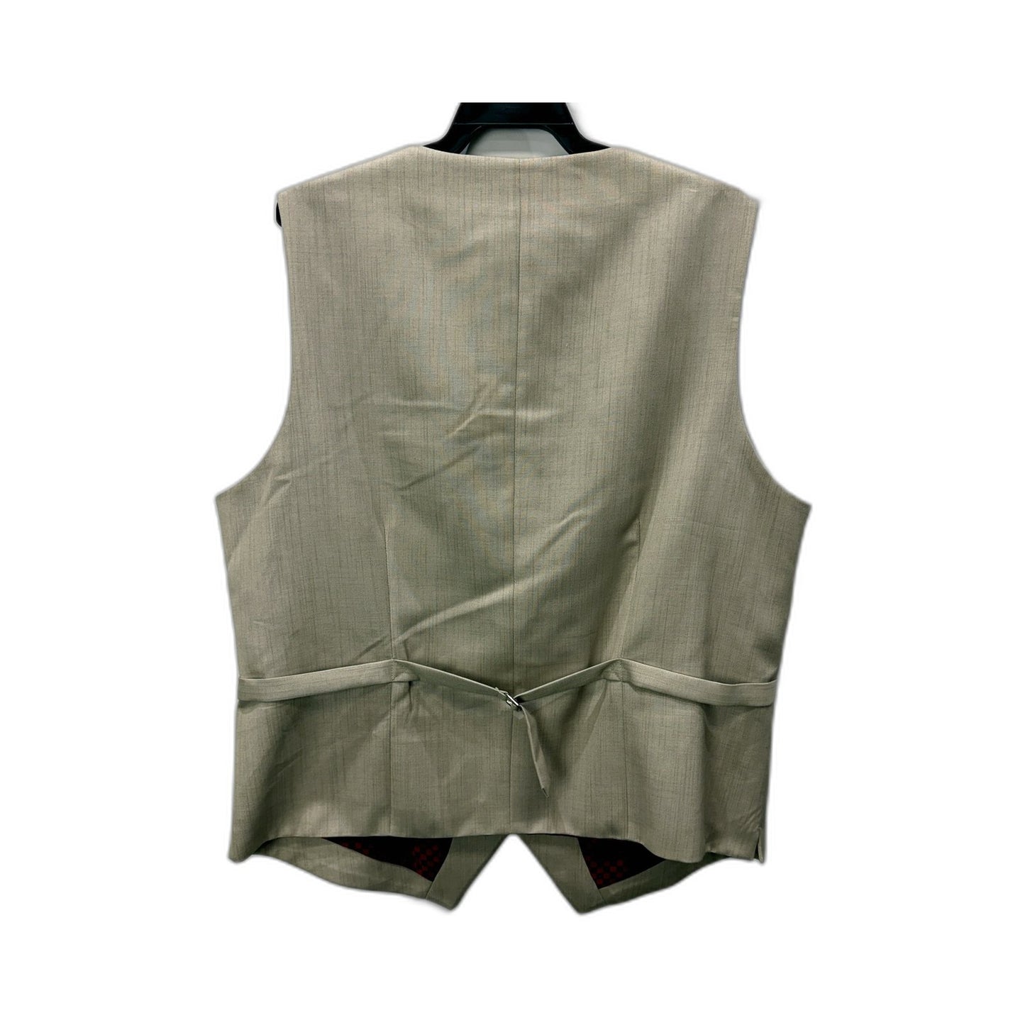 Brick Lane Mens Checkered Gray Polyester Wool Blend Vest in XL Size