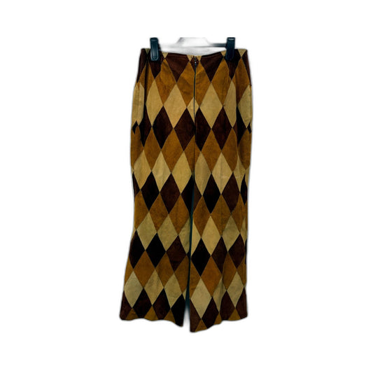 Geppetto Womens Harlequin Patterned Leather Pants Vintage Style Sz S/M
