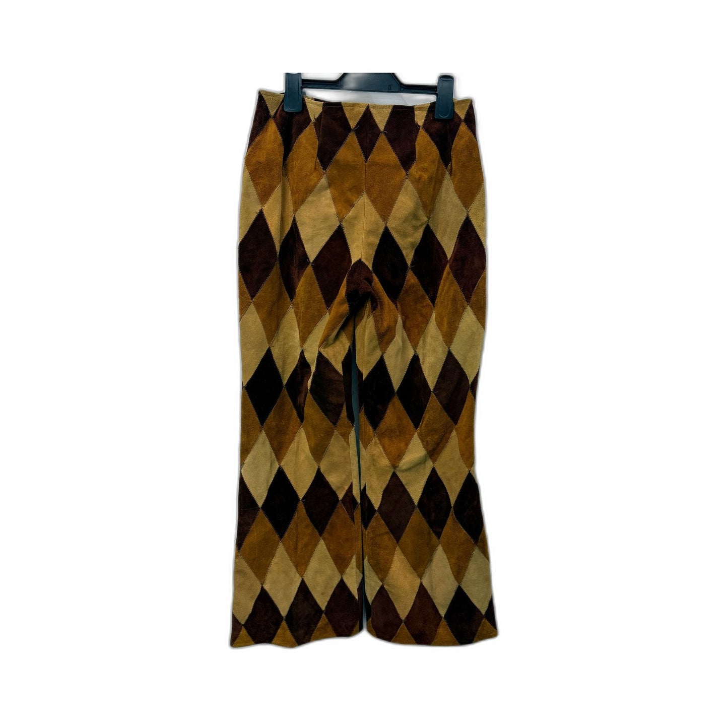 Geppetto Womens Harlequin Patterned Leather Pants Vintage Style Sz S/M
