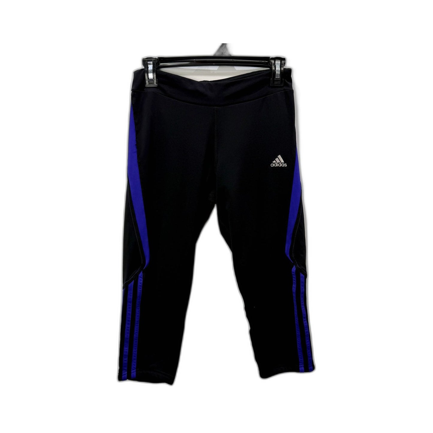 adidas Womens Athletic Pants Black and Blue Lightweight Workout Gym Size 8