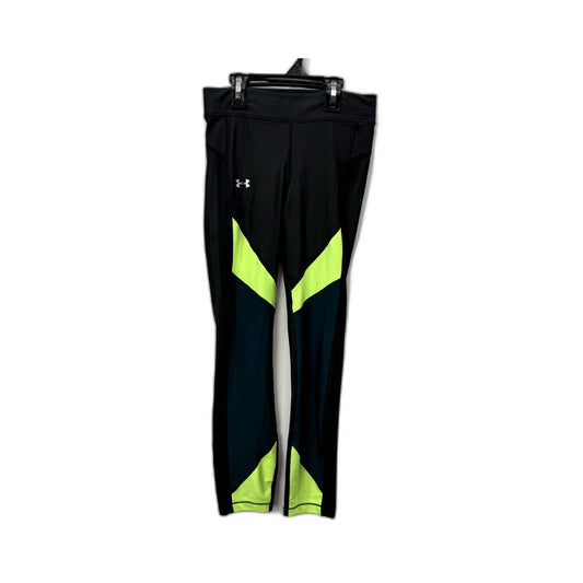 Under Armour Womens Compression Leggings Black with Neon Green Accents Size XS
