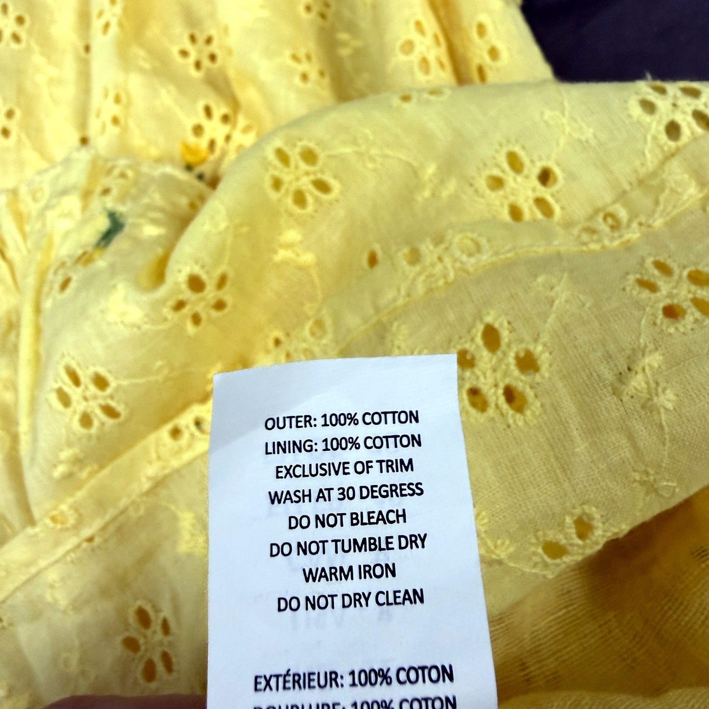 Boohoo Womens Yellow Eyelet Skirt Tiered Ruffled Elastic Waist Size 12 NEW