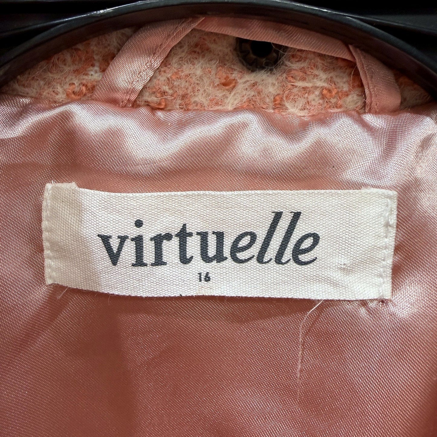 Virtuelle Womens Zip Up Hooded Pullover Sweater Pink/Beige Blend Size 16
