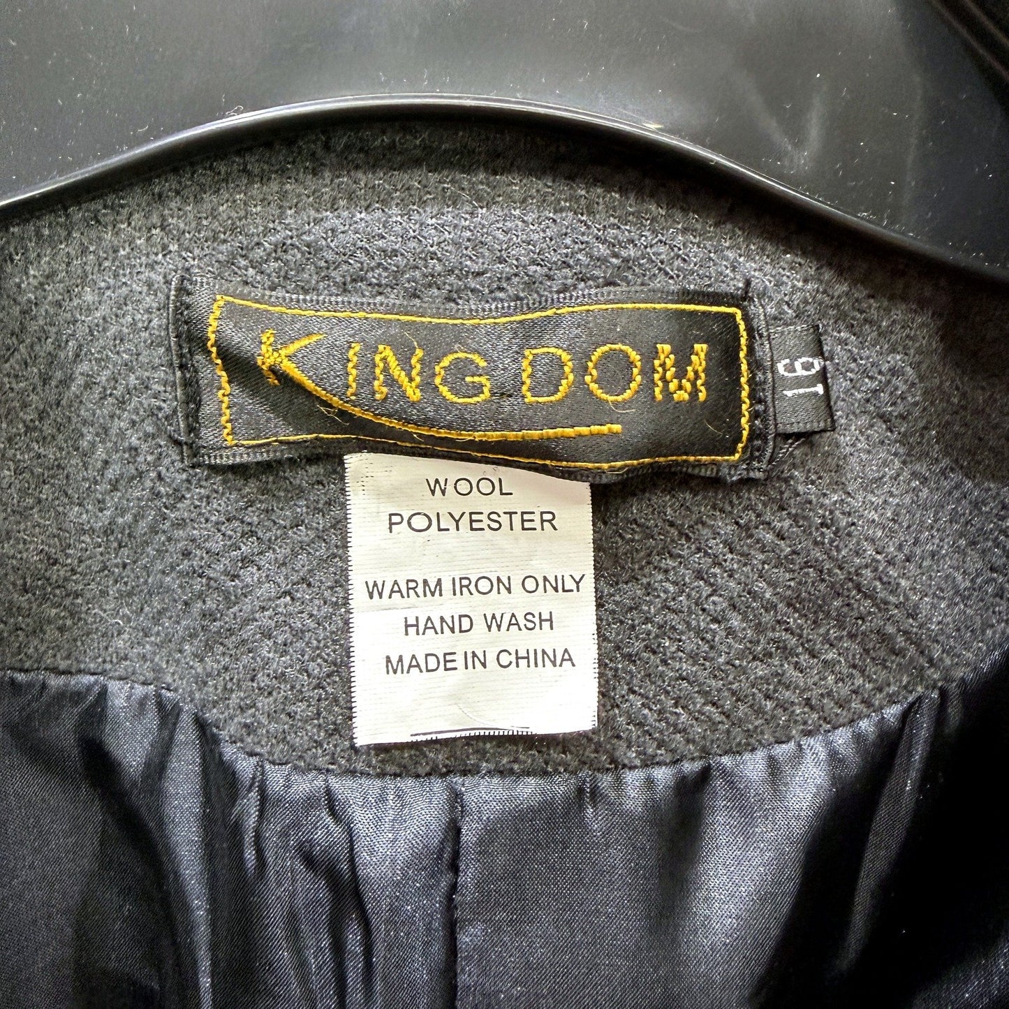 Kingdom Womens Wool Blend Outerwear Coat in Black/Grey, Size 16