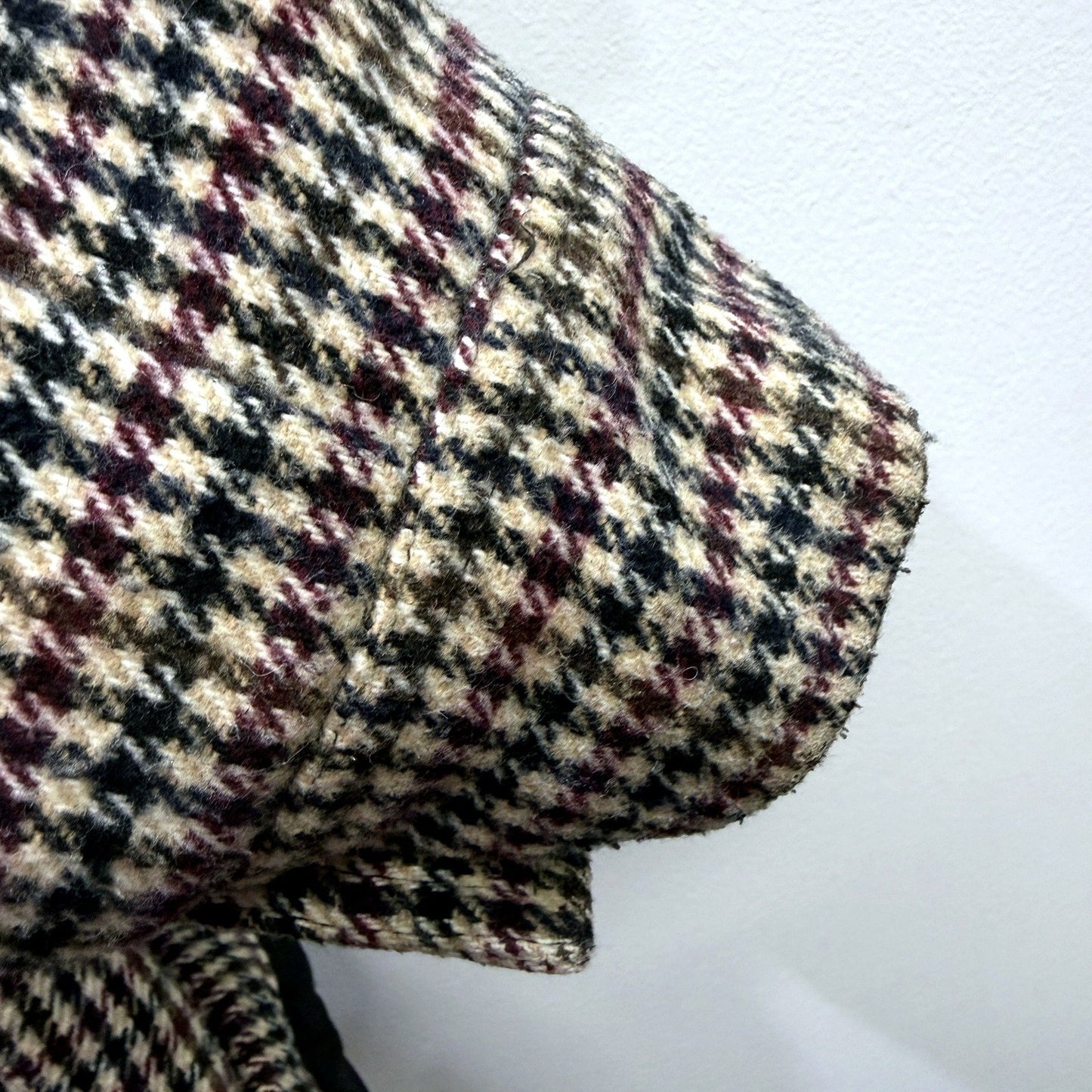 Industrie Mens Houndstooth Jacket Wool Blend Multi Color Burgundy Size XS