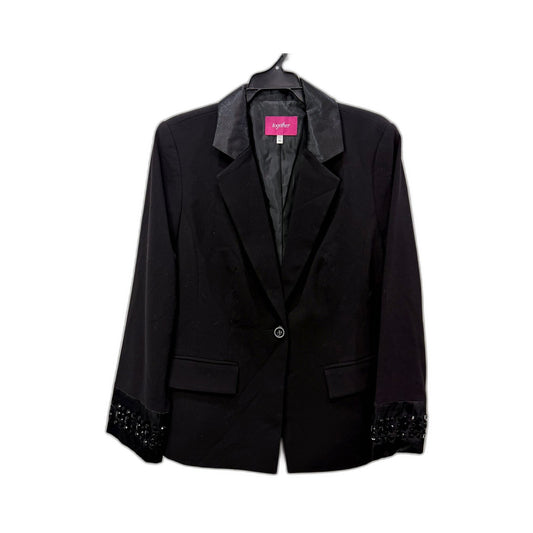 Together Womens Studded Embellished Black Blazer Jacket for Size 42