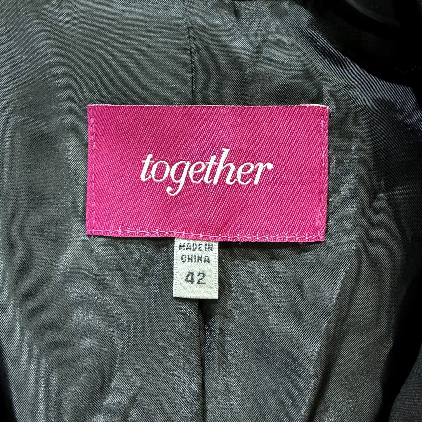 Together Womens Studded Embellished Black Blazer Jacket for Size 42