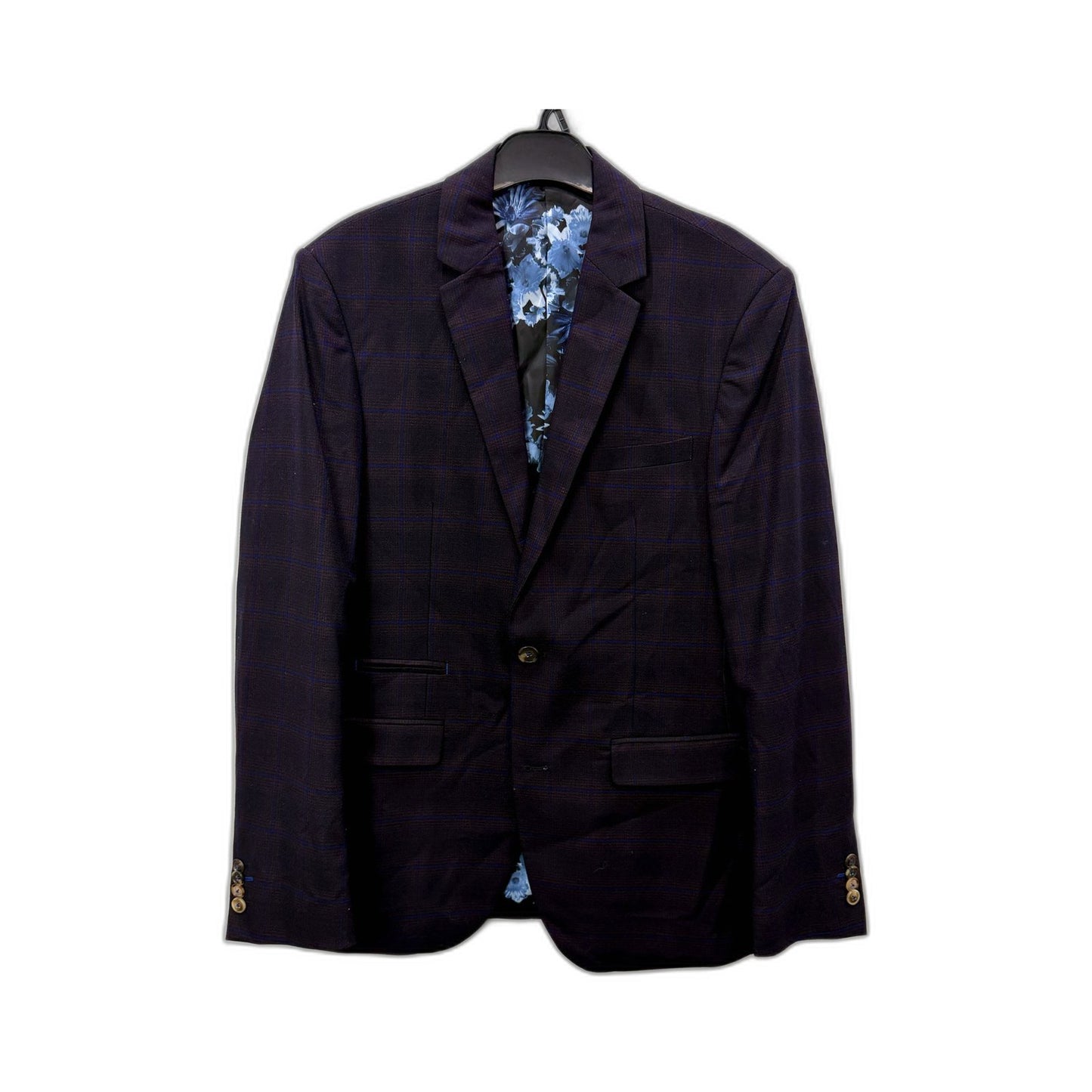 Politix Mens Slim Fit Bespoke Tailored Burgundy Suit Jacket Size M NEW