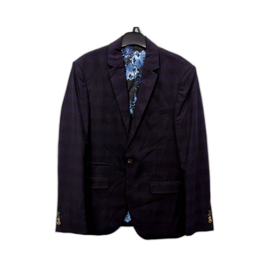 Politix Mens Slim Fit Bespoke Tailored Burgundy Suit Jacket Size M NEW